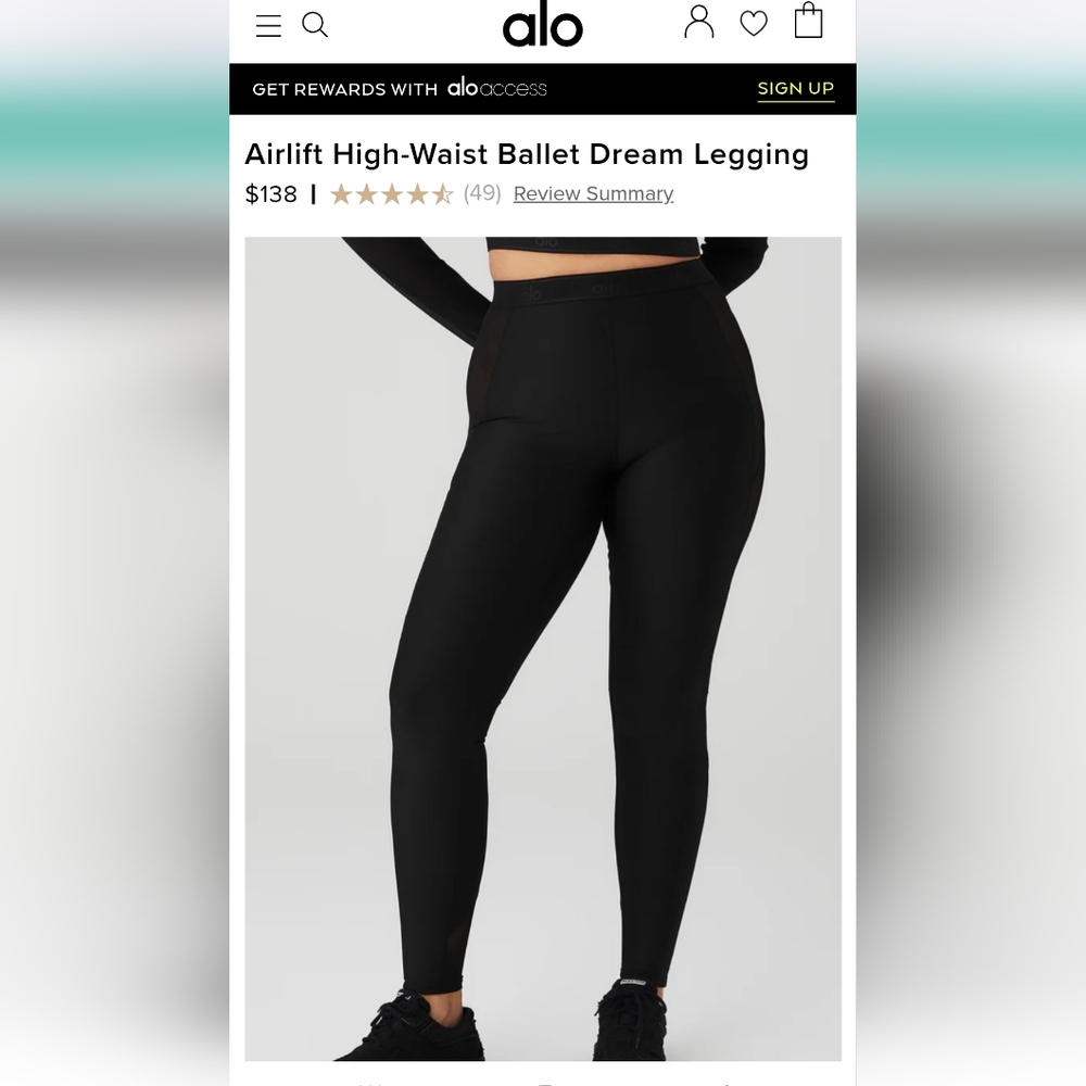 ALO Airlift High-Waist Ballet Dream Legging Size L NWT - Picture 5 of 10